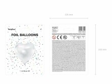 Ikonka Art.KX4568 Folijos balionas Širdis balta 45cm