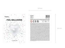 Ikonka Art.KX4568 Folijas balons Sirds balta 45cm