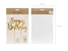 Ikonka Art.KX4564 Happy Birthday cake topper gold 22.5cm