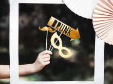 Ikonka Art.KX4563 Gadgets photo props Let's Celebrate gold photo booth 8 elements