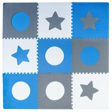Ikonka Art.KX4506 Foam puzzle mat for children 180x180cm 9 pieces grey-blue