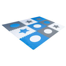 Ikonka Art.KX4506 Foam puzzle mat for children 180x180cm 9 pieces grey-blue