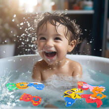Ikonka Bath Toys Art.KX4504 Foam water bath animals 26el.