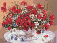 Ikonka Art.KX4497_4 Painting by numbers 50x40cm flowers