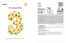 Ikonka Art.KX4535_7 Foil balloon number "3" - Cheetah 55x75 cm