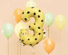 Ikonka Art.KX4535_7 Foil balloon number "3" - Cheetah 55x75 cm