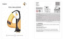 Ikonka Art.KX4535_8 Foil balloon number "4" - Toucan 47x80 cm
