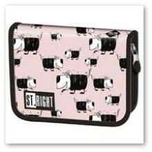 Ikonka Art.KX4476 BAMBINO two flap pencil case pink dogs