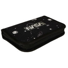 Ikonka Art.KX4476_1 BAMBINO two flap pencil case black planets