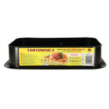 Ikonka Art.KX4467 Rectangular baking tray for cakes, desserts 34cm x 24cm black