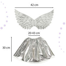 Ikonka Art.KX4433_1 Unicorn costume skirt headband silver