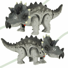 Ikonka Art.KX4400 Nuotoliniu būdu valdomas dinozauras RC Triceratops vaikšto šviečia riaumoja