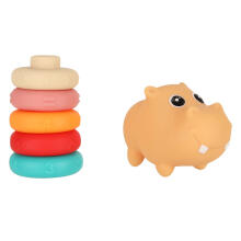 Ikonka Art.KX4394 Hippo sensory blocks educational soft puzzle matching