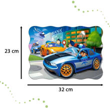 Ikonka Art.KX4374 CASTORLAND Puzzle 30 gabaliņi Policijas pakaļdzīšanās - Policija 4+