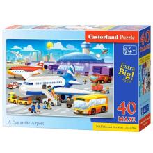 Ikonka Art.KX4373 CASTORLAND Puzzle 40 gabaliņi Maxi Diena lidostā 4+