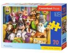 Ikonka Art.KX4370 CASTORLAND Puzzle 70 pieces Playful Pets - Funny animals 5+