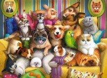 Ikonka Art.KX4370 CASTORLAND Puzzle 70 pieces Playful Pets - Funny animals 5+