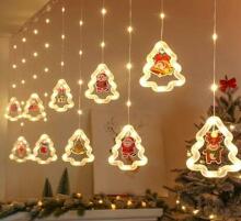 Ikonka Art.KX5249_2 LED Christmas tree picture curtain lights 3m 10 USB bulbs