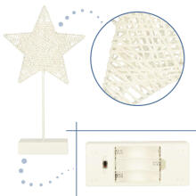 Ikonka Art.KX4353 Christmas decoration standing star 39cm 10LED warm yellow battery powered
