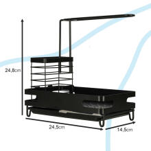 Ikonka Art.KX4343 Kitchen organiser for sink kitchen utensil shelf black