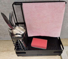 Ikonka Art.KX4343 Kitchen organiser for sink kitchen utensil shelf black