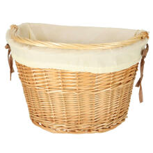 Ikonka Art.KX4337_1 Wicker basket for bicycle front basket braided insert white