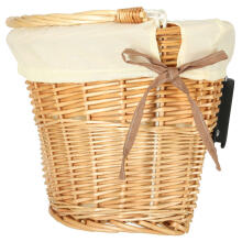 Ikonka Art.KX4337_1 Wicker basket for bicycle front basket braided insert white