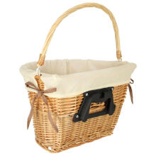 Ikonka Art.KX4337_1 Wicker basket for bicycle front basket braided insert white