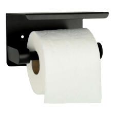 Ikonka Art.KX4323 Toilet paper holder with shelf black