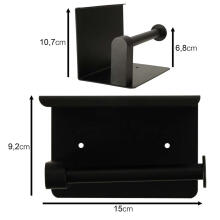 Ikonka Art.KX4323 Toilet paper holder with shelf black