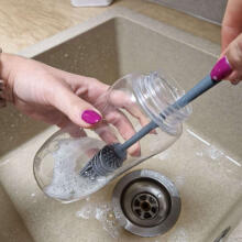 Ikonka Art.KX4320 Bottle cleaning brush silicone washer black