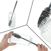 Ikonka Art.KX4320 Bottle cleaning brush silicone washer black
