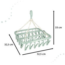 Ikonka Art.KX4314 Laundry drying rack for socks underwear 32 clothespins blue