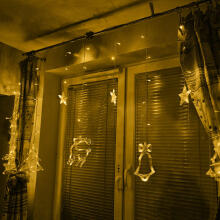 Ikonka Art.KX4281 LED reindeer curtain lights 2.5m 138LED warm white