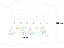 Ikonka Art.KX4281_2 LED reindeer curtain lights 2.5m 138LED multicolour