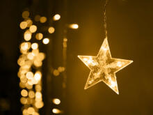 Ikonka Art.KX4280 LED star curtain lights 2.5m 138LED warm white