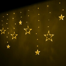 Ikonka Art.KX4280 LED žvaigždžių uždangos žibintai 2,5 m 138LED šiltai balta