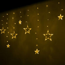 Ikonka Art.KX4280 LED star curtain lights 2.5m 138LED warm white