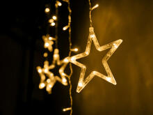 Ikonka Art.KX4280 LED star curtain lights 2.5m 138LED warm white