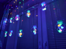 Ikonka Art.KX4278_1 LED lights curtain balls 3m 108LED multicolour remote control