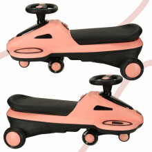Ikonka Art.KX4221 Gravitācijas braukšana LED riteņi ar mūzikas atskaņošanas skrejriteni 74cm rozā/melns max 100kg