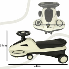 Ikonka Art.KX4221_1 Gravity scooter glowing LED wheels with music playing scooter 74cm beige/black max 100kg