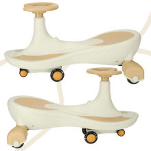 Ikonka Art.KX4220 Gravity roller coaster glowing LED wheels with music playing 76cm gold and white max 120kg