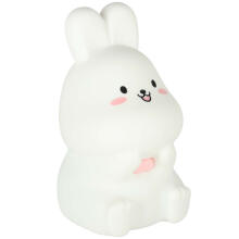 Ikonka Art.KX4113 Children's silicone LED night light white with pink bunny
