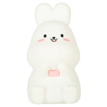 Ikonka Art.KX4113 Children's silicone LED night light white with pink bunny