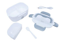 Ikonka Art.KX4077 Adler AD 4474 grey Heated food container lunch box set container separator spoon 1.1 L