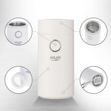 Ikonka Art.KX4205_1 Adler AD 4446ws Coffee nut herb grinder electric white silver 150W
