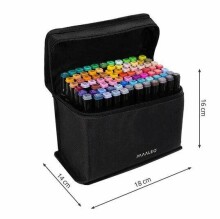 Ikonka Art.KX3911 Double-sided alcohol markers in case 80 + stand