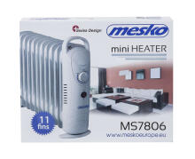 Ikonka Art.KX4117 Mesko MS 7806 Eļļas sildītājs 11 ribām, elektriskā temperatūras kontrole 1200 W
