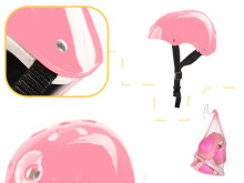 Ikonka Art.KX5613_2 Skeitborda skrituļdēļa ķiveres spilventiņi regulējami rozā krāsā